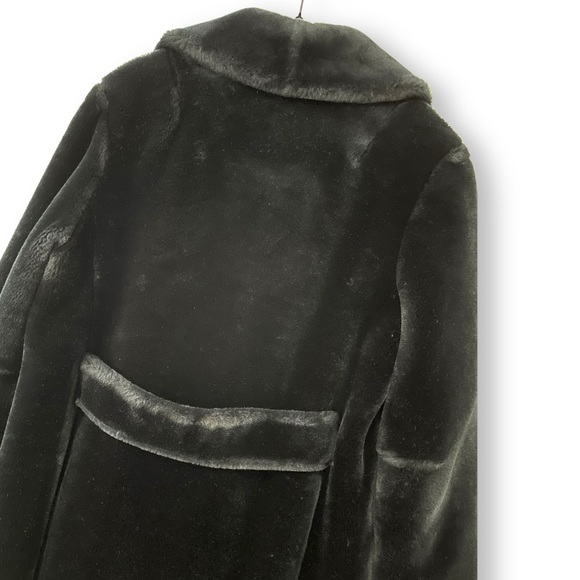 Vintage Brells Downtown Black Faux Fur Elegant Long Line Collared Winter Coat - Picture 5 of 10